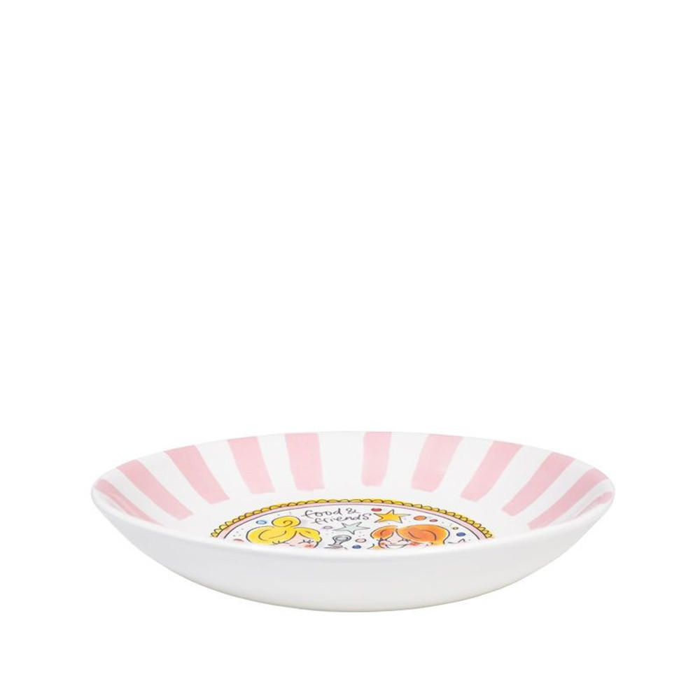 TIEFER TELLER Streifen Freunde in Bunt - 23cm - Multicolor, Keramik (24/24/4.3cm) - Blond Amsterdam