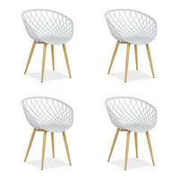 GARTENSTUHL 4er-Set Kunststoff Grau mit Armlehnen - Grau, Kunststoff (62/80/57cm) - Homestyle4u
