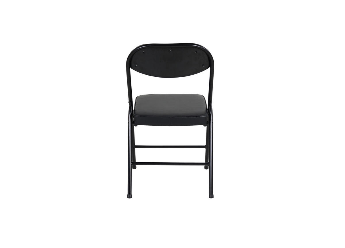 KLAPPSTUHL DE-36272 4er-Set mit PU-Lederbezug Schwarz - Schwarz, Metall (46/81.5/47cm) - ComfortXL