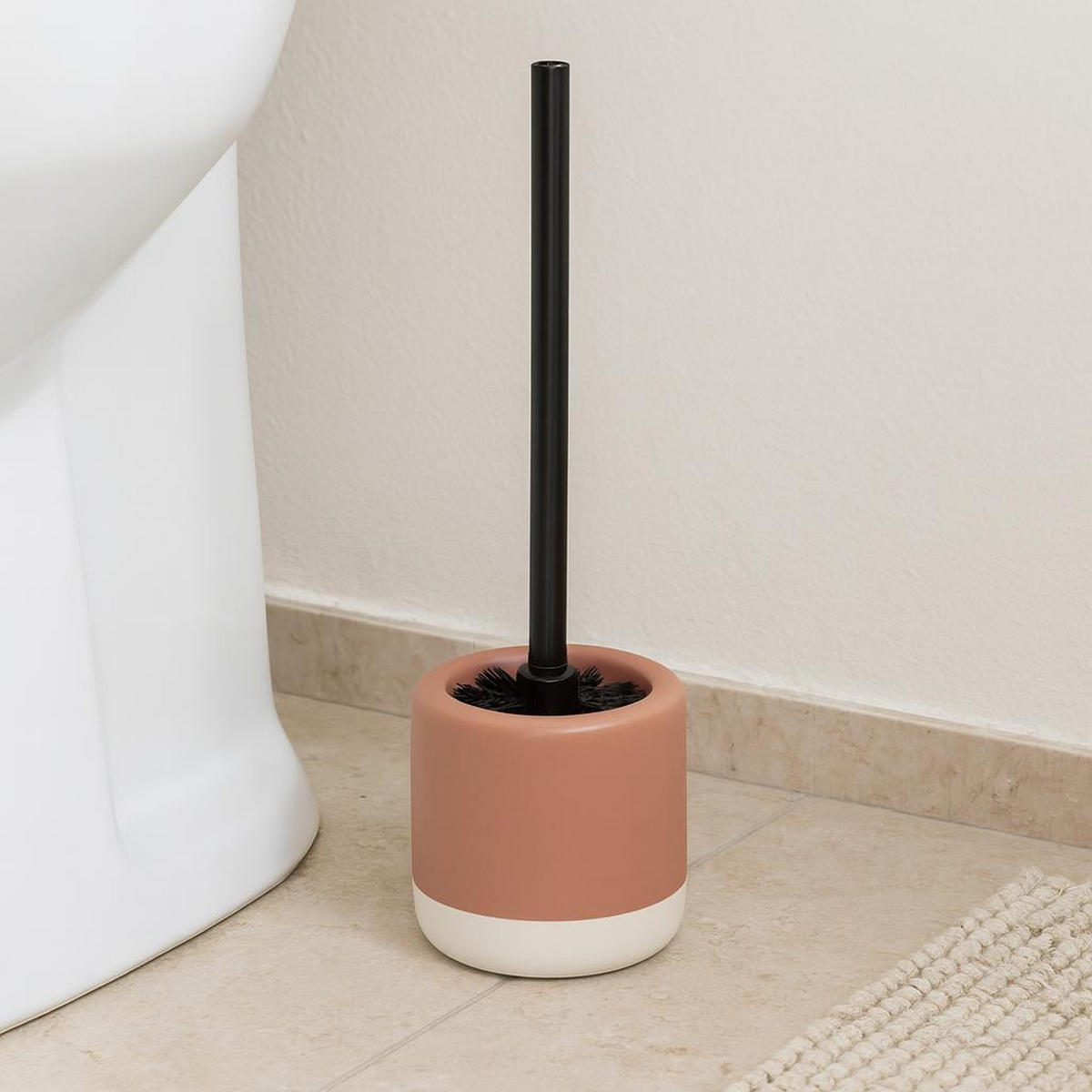 WC-BÜRSTE mit Keramikbehälter The Pastels 11,6/11,6/38 cm - Orange, Keramik (11.6/38/11.6cm) - Bathroom solutions