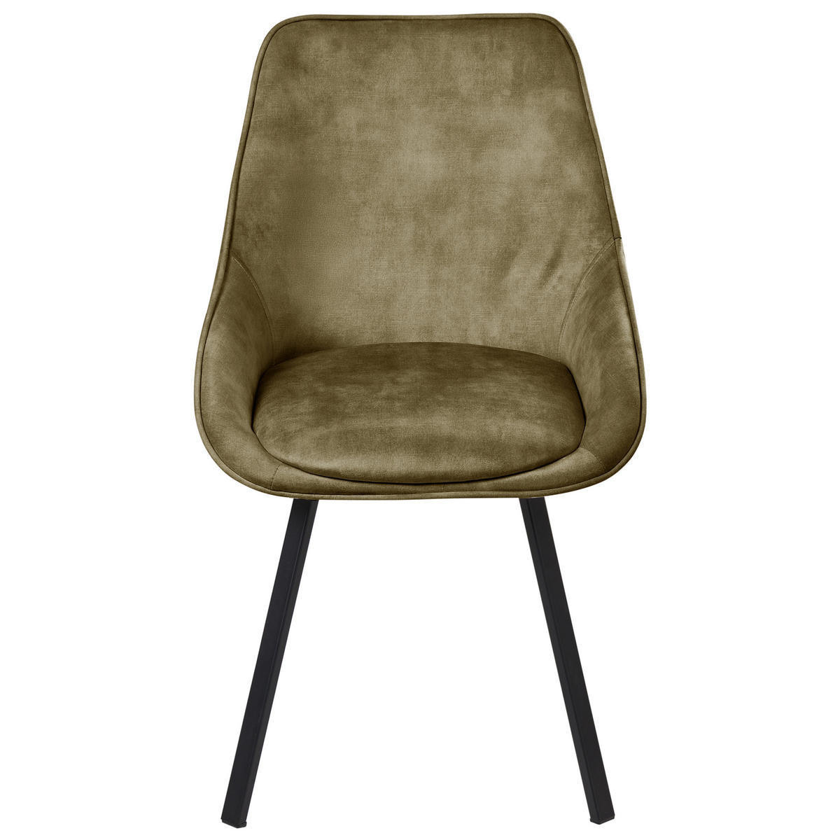 ESSZIMMERSTUHL 2er Set drehbar Samtstoff Grün Terlton - Schwarz/Grün, Textil/Metall (52/89/54cm) - Beliani