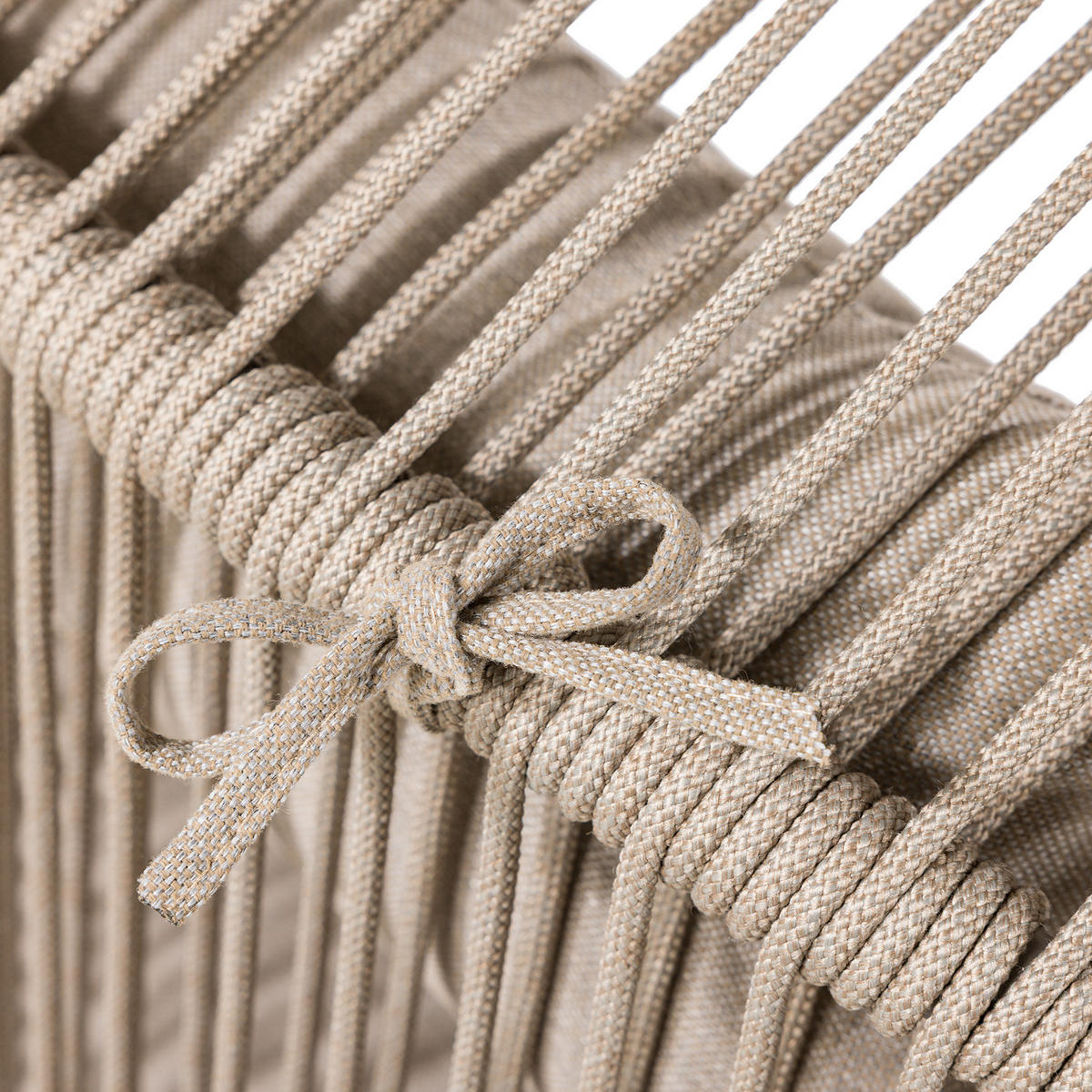 GARTENSESSEL - Eisen / Polyester - Beige, Textil/Metall (100/140/100cm) - home24