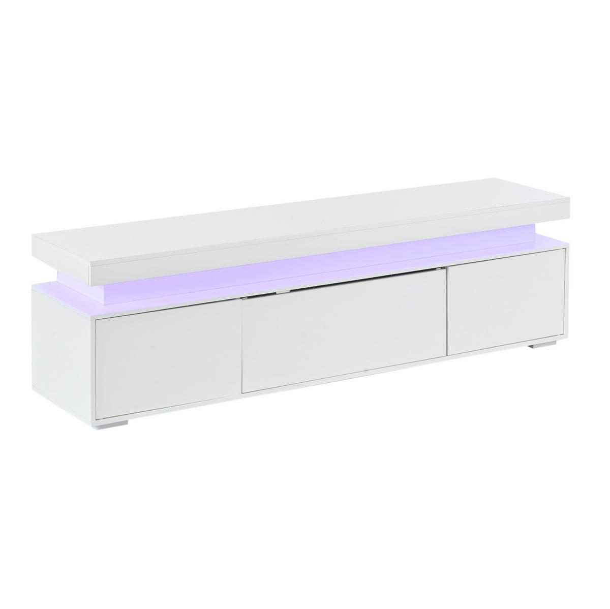 TV-LOWBOARD 150/35/43 cm Weiß aus Spanplatte mit LED-Beleuchtung - Weiß, Holzwerkstoff (150/43/35cm) - OKWISH