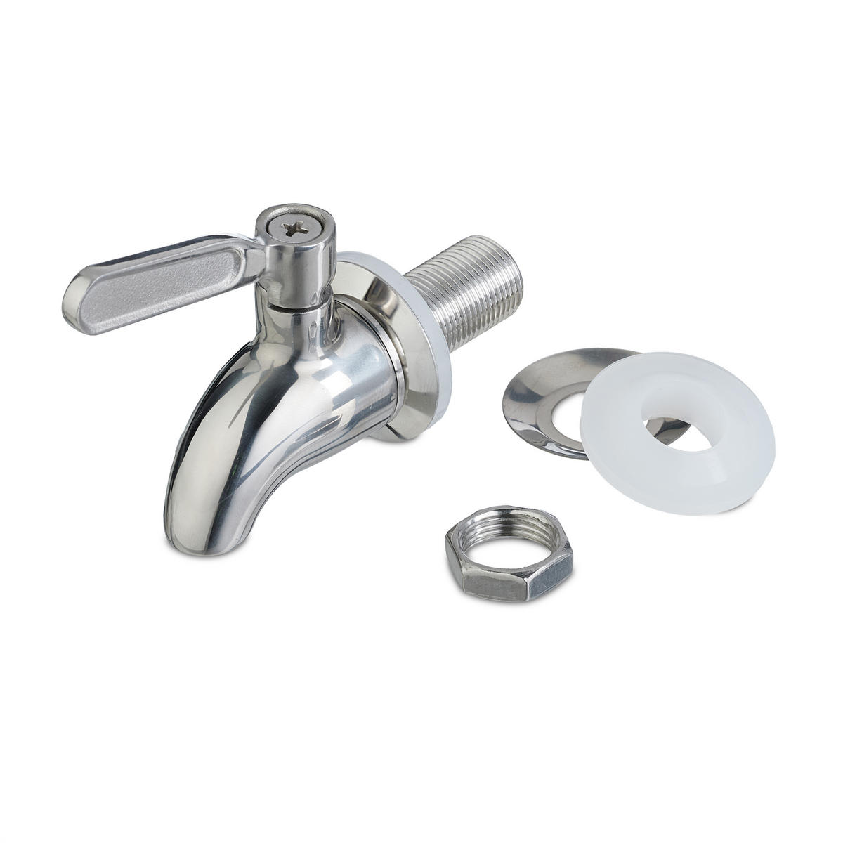 GETRÄNKESPENDER - Transparent, Glas/Metall (4L) - Relaxdays