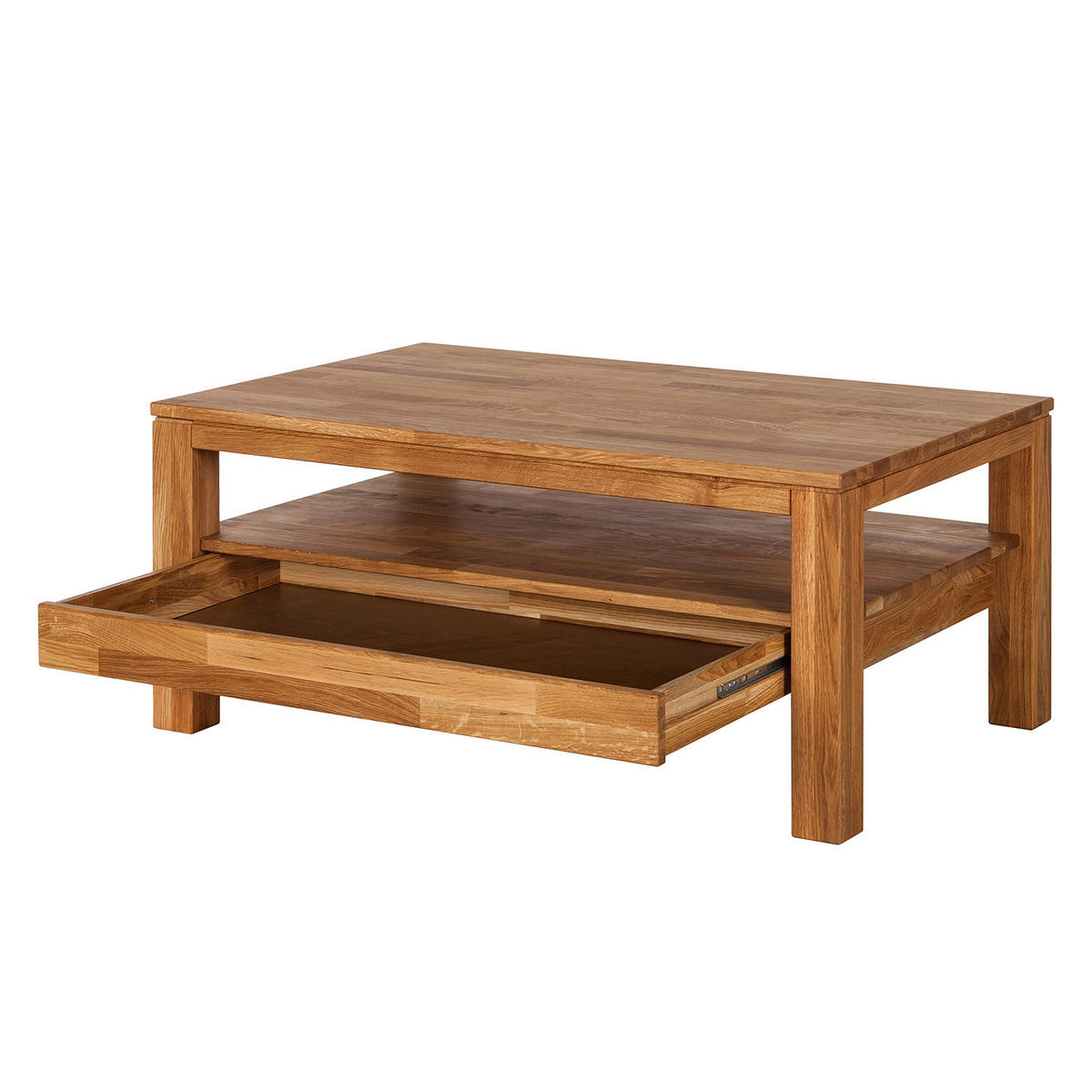 COUCHTISCH - Massivholz - Eichefarben, Holz (70/110/47cm) - home24
