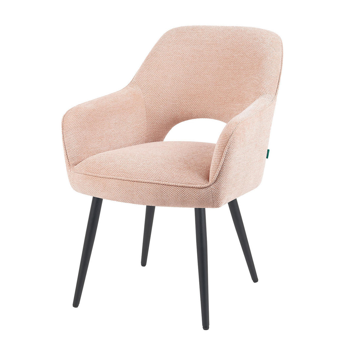 ESSZIMMERSTUHL Mika-Runa - Schwarz/Rosa, Textil/Metall (60/87/65cm) - DUBI Möbel