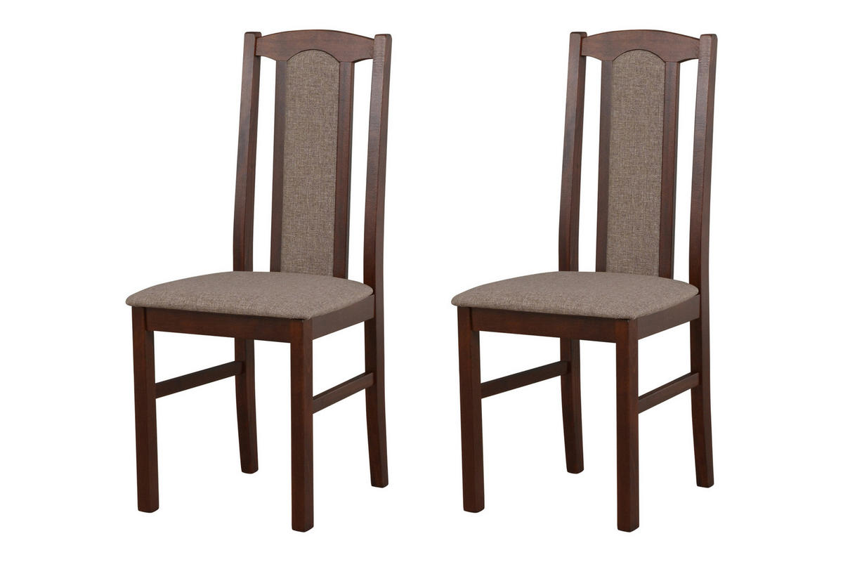 ESSZIMMERSTUHL - Set 2x Bos 7 nussbaum, hygge 20 - Nussbaumfarben/Braun, Holz (43/96/40cm) - Leaf Design