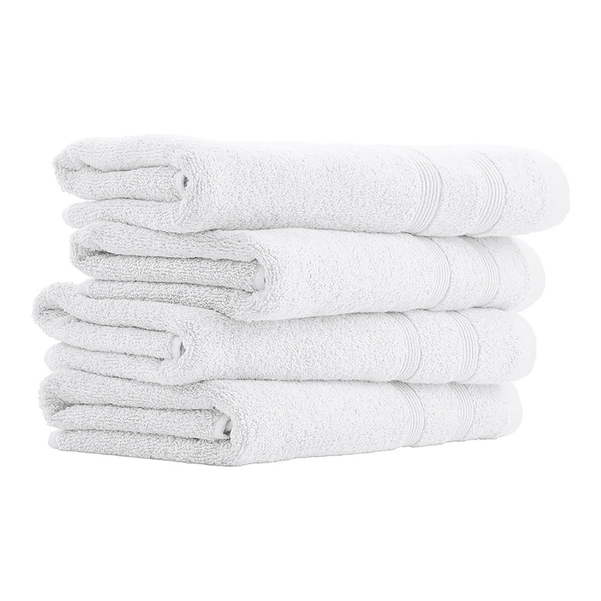 HANDTUCHSET Brooklyn - 4-teilig - 50x100cm - Weiß - Weiß, Textil (50/100cm) - Uncover by Schiesser