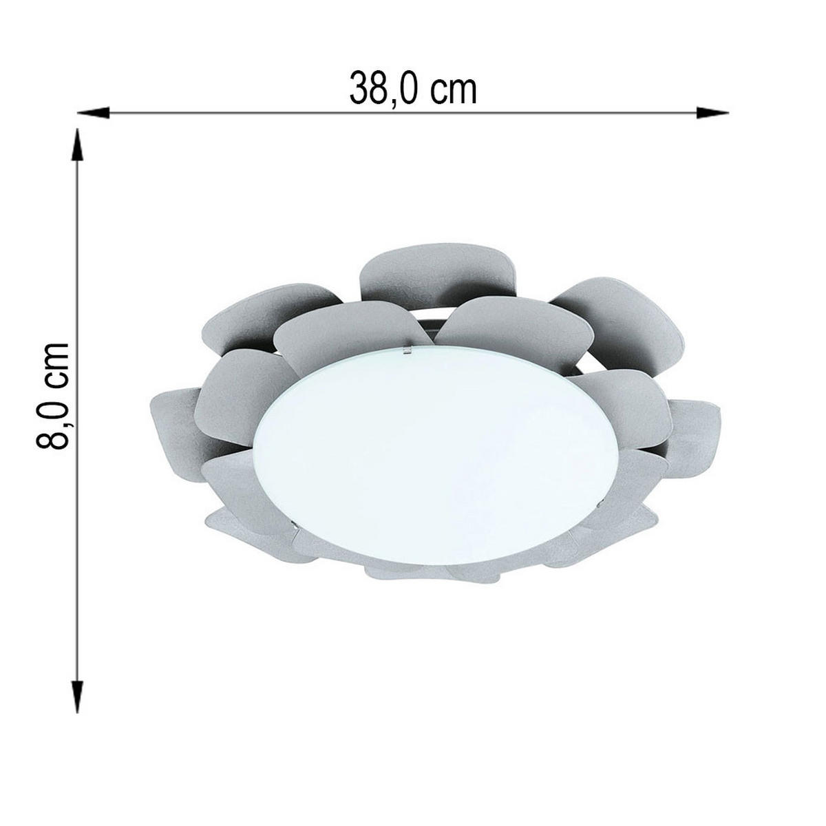 LED DECKENLEUCHTE Recletta Silber - Silberfarben, Glas (38/38/8cm)