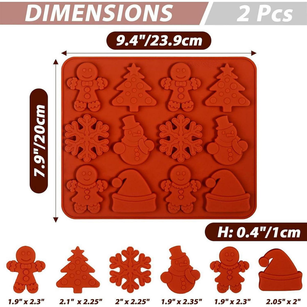 BACKFORM 2-teiliges Set Silikon Weihnachten - Transparent, Kunststoff