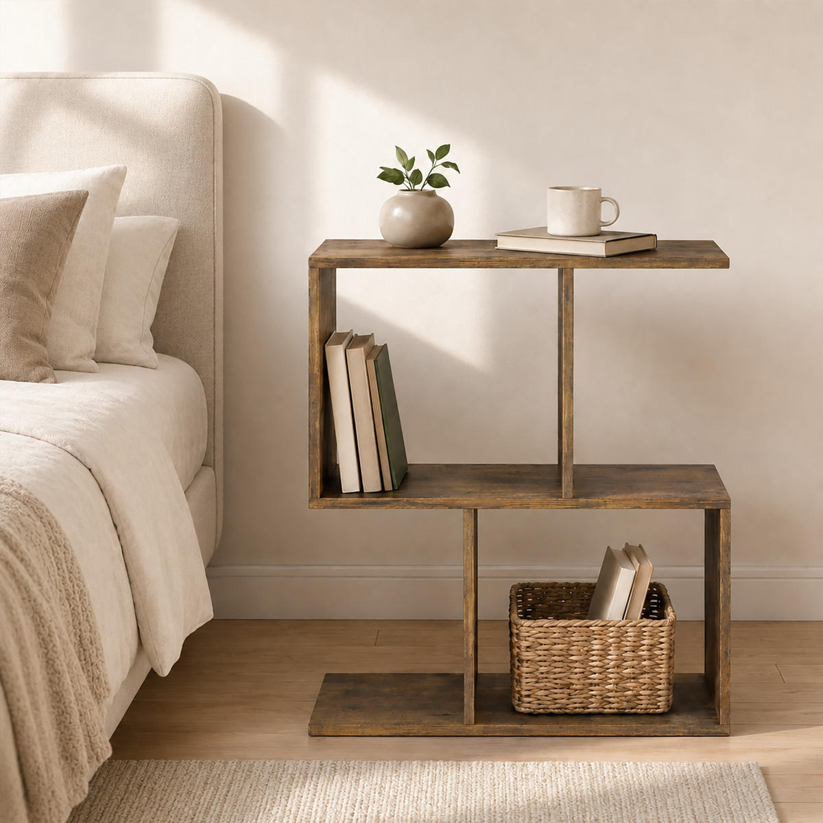 BEISTELLTISCH Spanplatte Rustikal-Braun - Braun, Holzwerkstoff (50/19.5/58cm) - HOMCOM