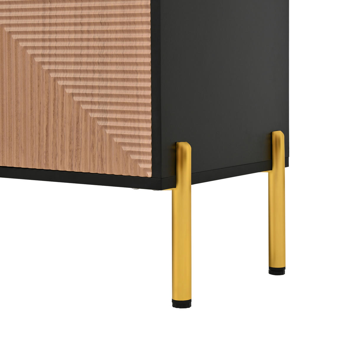 LOWBOARD 179/35/53.5 cm Schwarz/Natur aus Spanplatte mit grifflosen Türen - Hellbraun, Holzwerkstoff (35/53.5/179cm) - OKMYHOME