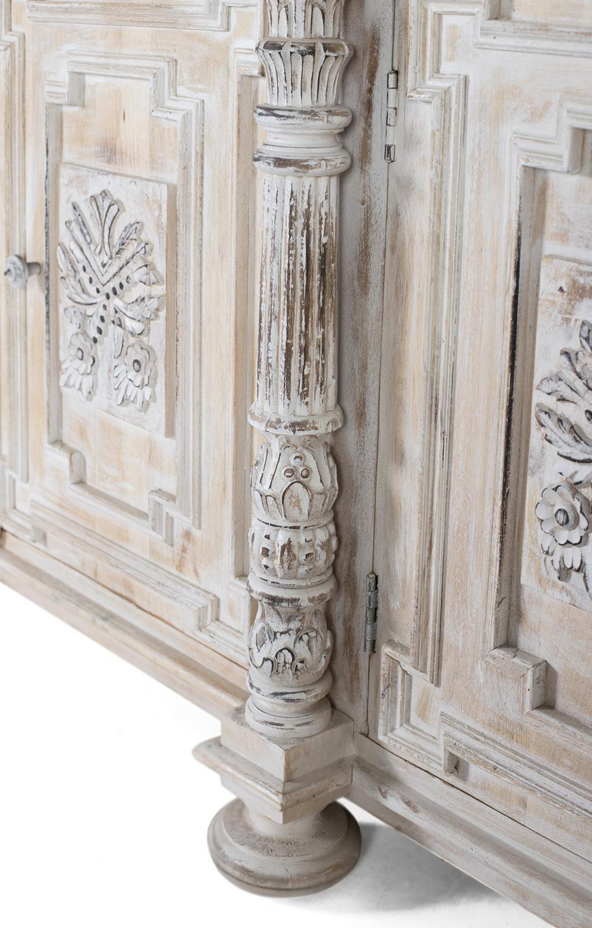 SIDEBOARD mit 3 Schubladen und 3 Türen aus Mangoholz - Perlmutt, Holz (45/100/225cm) - Giner y Colomer