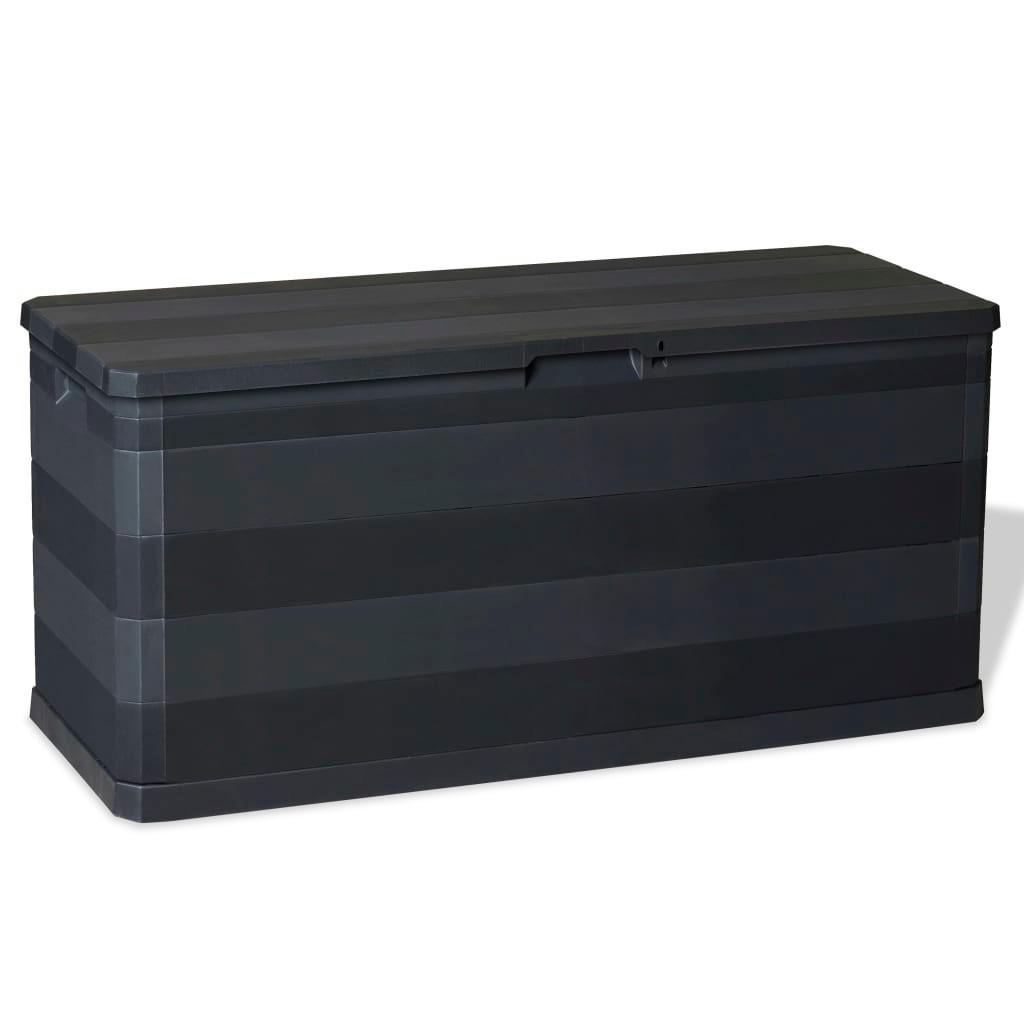 GARTENBOX Schwarz 117×45×56 cm - Schwarz, Kunststoff (45/56/117cm) - furnicato