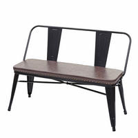 2ER-SITZBANK INDUSTRIEDESIGN Schwarz, Braun - Schwarz/Braun, Textil (114/82/50cm) - MCW