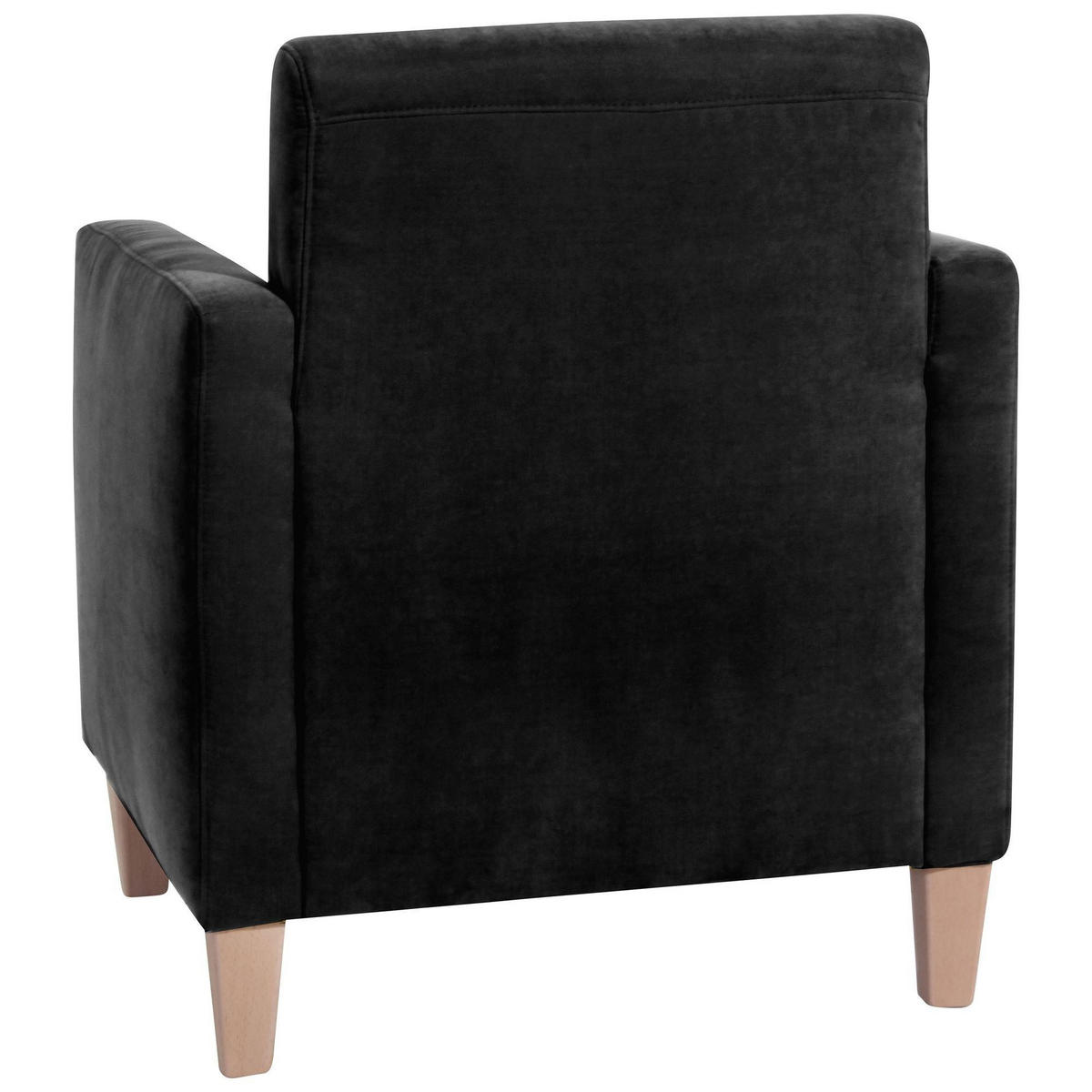 SESSEL Karol Bezug Veloursstoff Buche natur / schwarz - Schwarz, Kunststoff (71/81/70cm) - 58aufmkessel