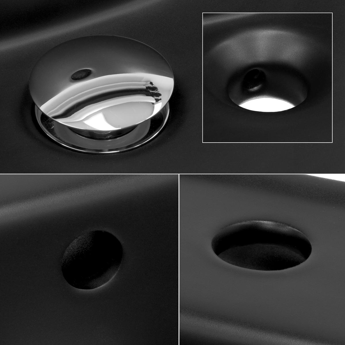 WASCHBECKEN - Schwarz, Keramik (81/16.5/46cm) - ML-DESIGN