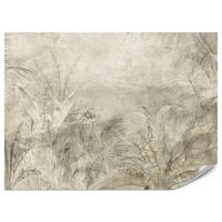 FOTOTAPETE für Schlafzimmer Vintage Botanische Blätter Tropisch 150x105 - Beige/Braun, Papier (150/105cm) - Muralo