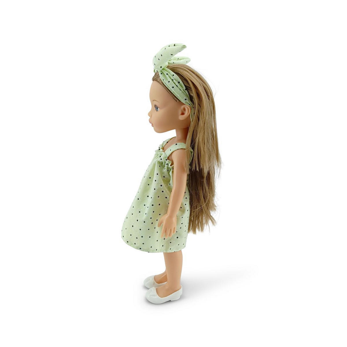 KINDERPUPPE Pretty Doll grün 33 cm, Kleidung, Haare, Schuhe, beweglich, Rollenspiel, ab 3 Jahren - Grün, Kunststoff (11/7/33cm) - Moni
