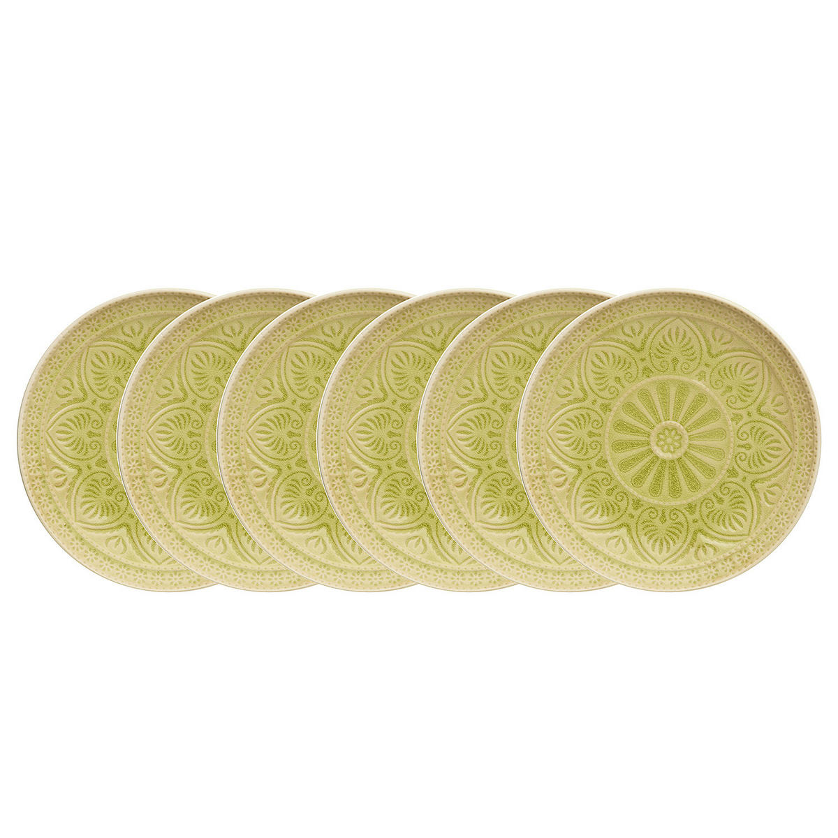 TELLER (6er Set) Sumatra - Hellgrün, Keramik (21/21/2.5cm) - Butlers