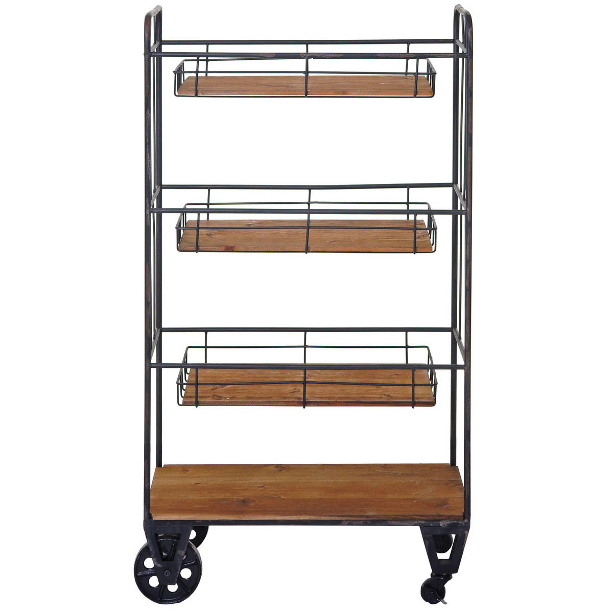 ROLLWAGEN MIT KÖRBEN Braun - Braun, Holz (67/120/32cm) - MCW