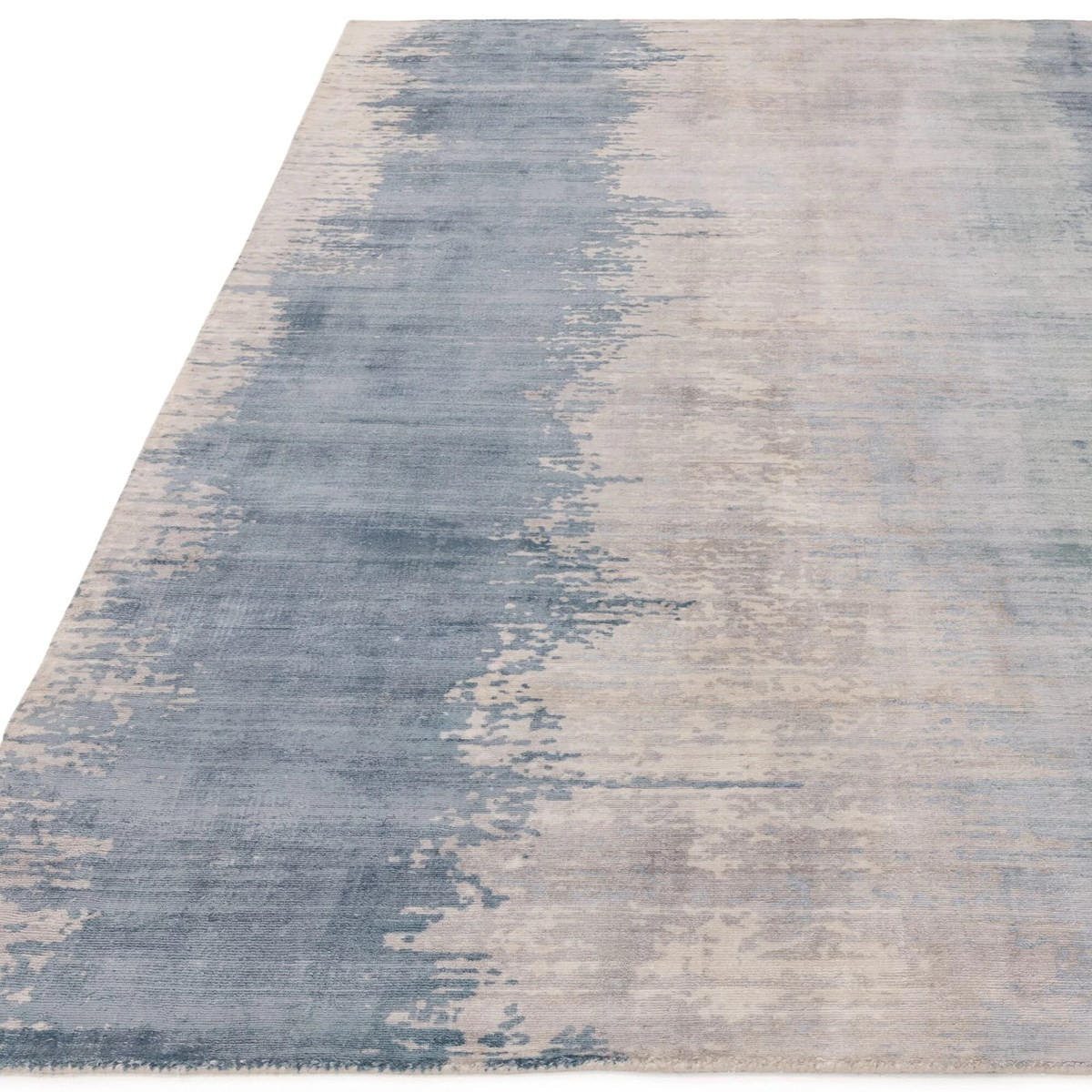 TEPPICH Moderner, handgewebter für Wohn- und Schlafzimmer GINO Blau 160 x 230 cm - Blau, Textil (160/230cm) - Novatrend