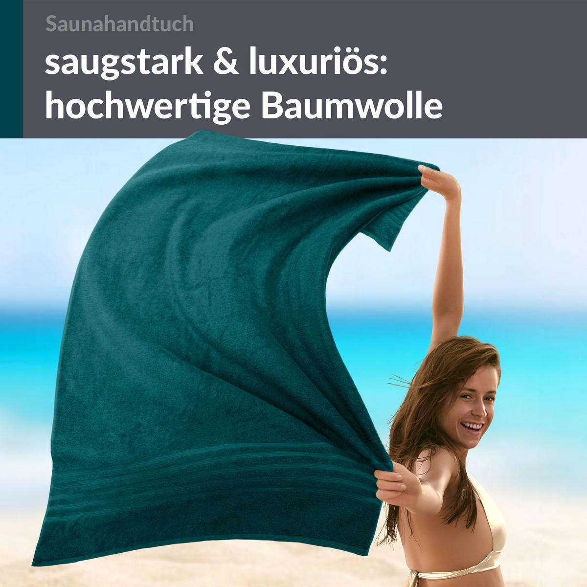 SAUNATUCH London Opal Grün 80x220 cm - Opal, Textil (80/220cm) - Lashuma