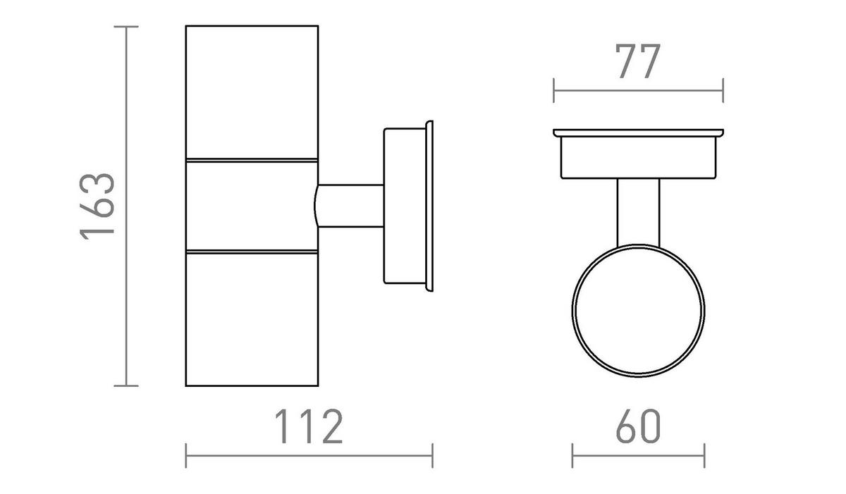 AUSSENLEUCHTE SORANO II Schwarz 16 W IP44 - Schwarz, Metall (15/15/30cm) - Rendl