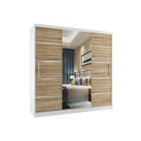 SCHWEBETÜRENSCHRANK Verona MT, Weiß/Sonoma Eiche Matt, 200 cm, mit Spiegel - Sonoma Eiche, Holz (200/216/60cm) - B BELINI GROUP