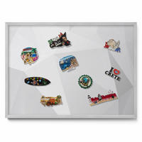 MAGNETTAFEL 70x50 cm Silberner Rahmen 3D Geometrischer Hintergrund - Eschefarben, Metall (70/50/0.4cm) - TULUP