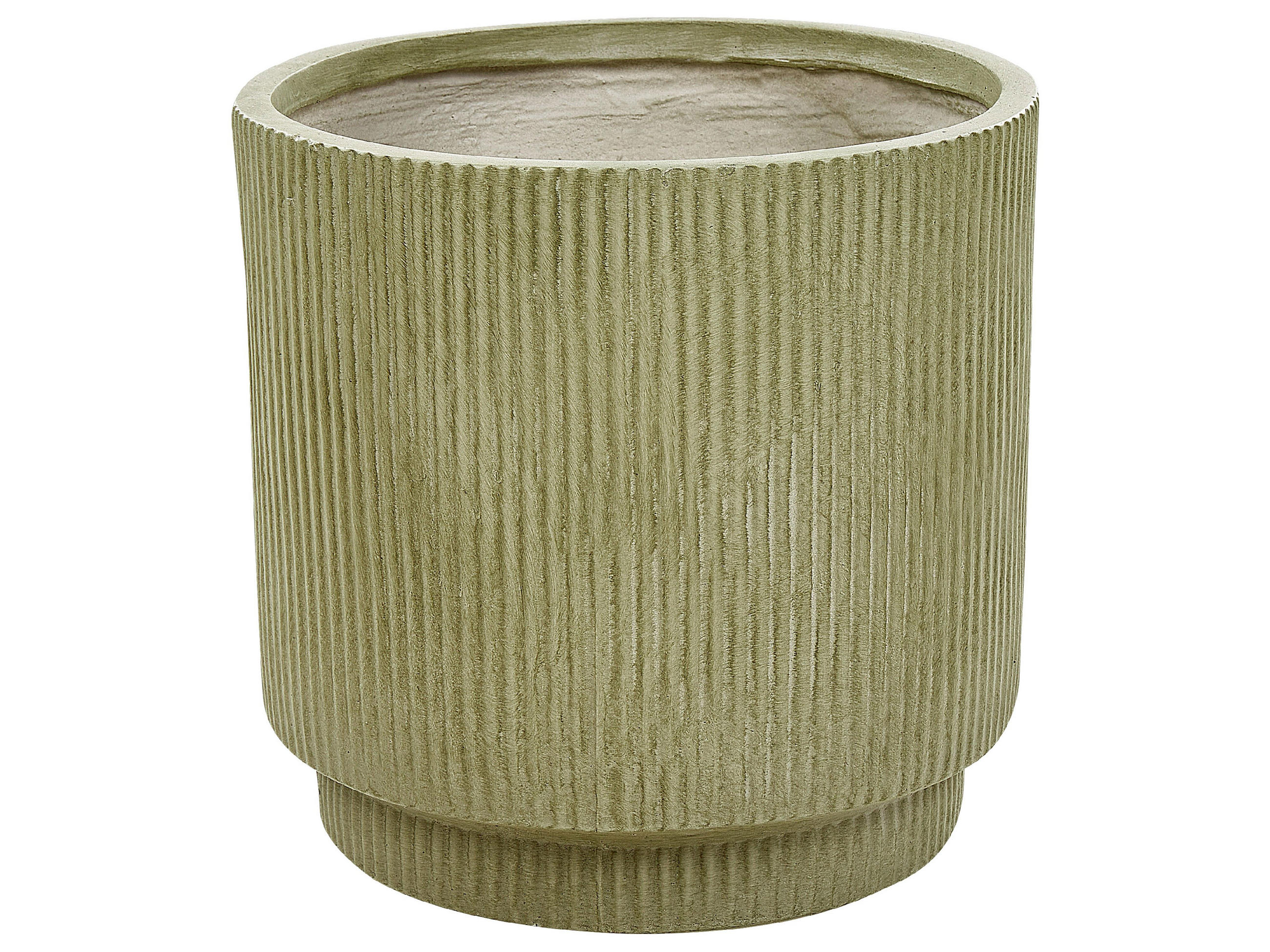 BLUMENTOPF olivgrün rund 37/37/37 cm Daria - Grün, Naturmaterialen (37cm) - Beliani