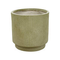 BLUMENTOPF olivgrün rund 37/37/37 cm Daria - Grün, Naturmaterialien (37cm) - Beliani