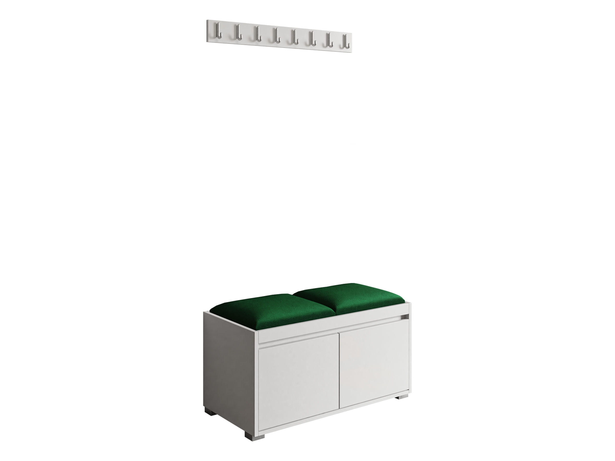 GARDEROBEN-SET Grawis 80 I - Silberfarben/Grün, Holzwerkstoff/Kunststoff (84.5/45/34cm) - MIRJAN24