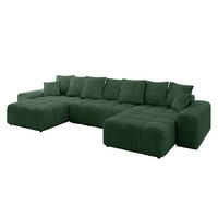 WOHNLANDSCHAFT ENIL-U 390x175x84 Grün Cord - Grün, Holzwerkstoff/Kunststoff (390/84/175cm) - ALTDECOR