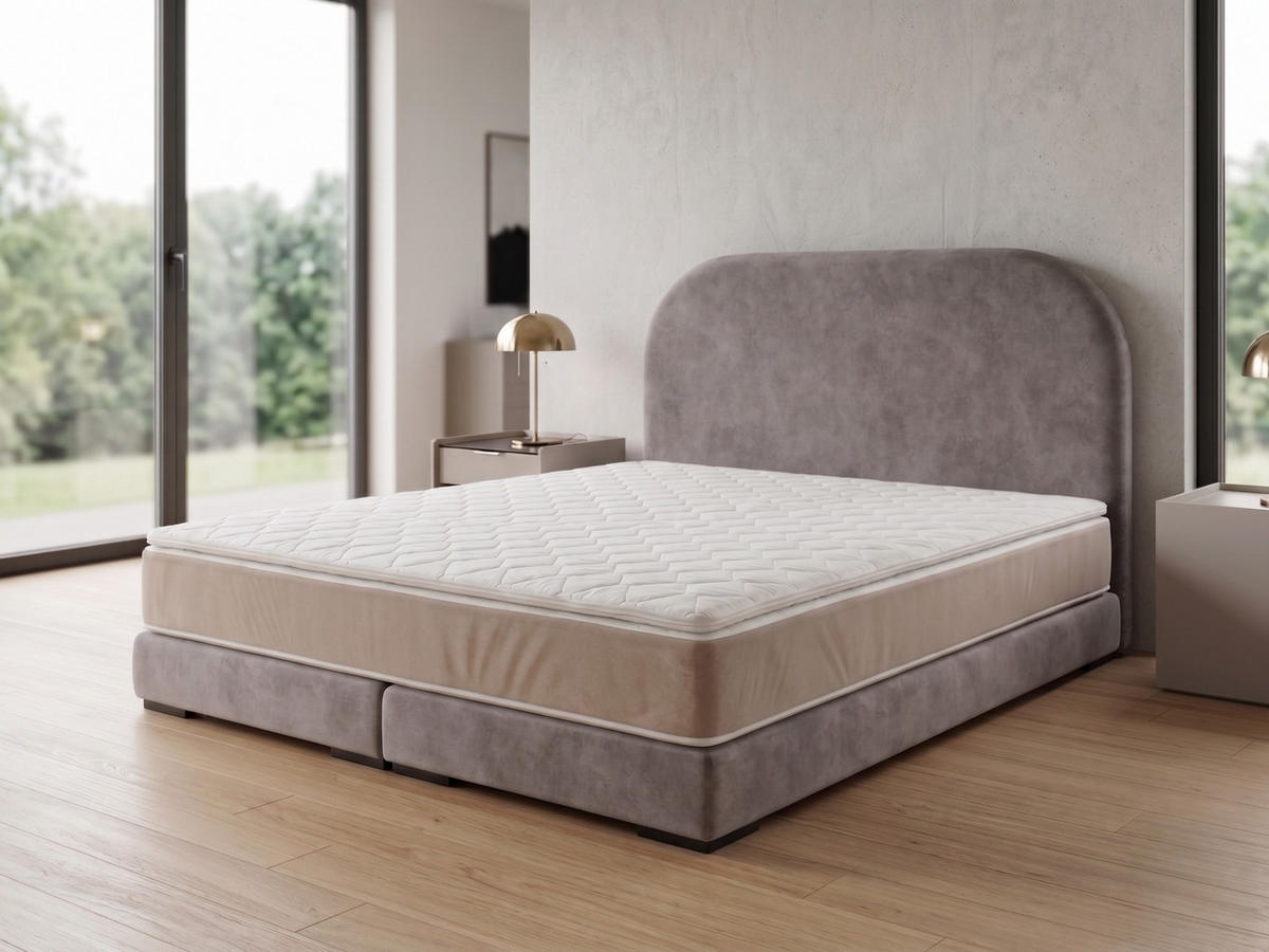 POLSTERBETT LEON1 90x 200 cm Farbe: Hellbraun - Hellbraun, Textil (90/200cm) - A&J MöbelLand