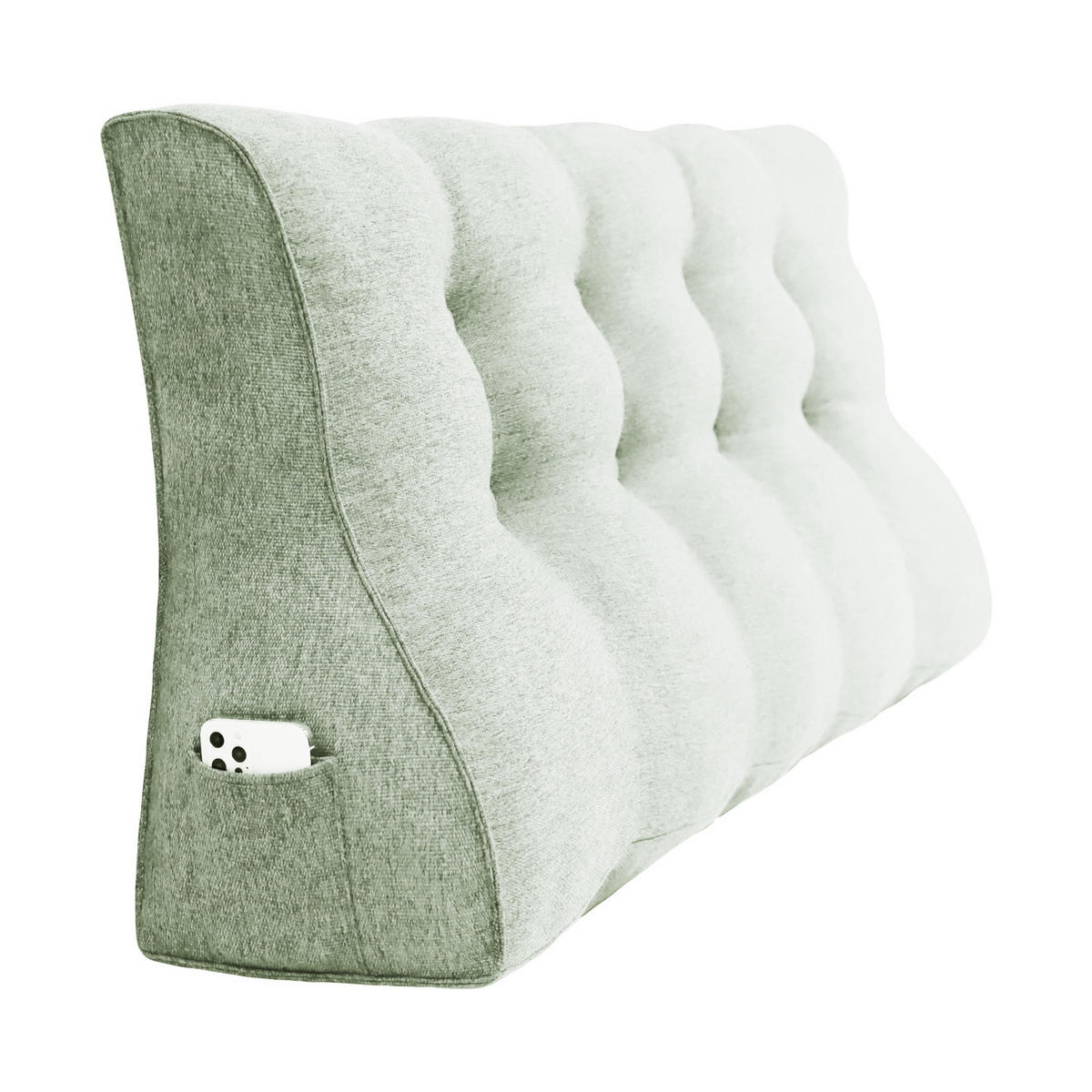 RÜCKENKISSEN Körperkontur Leinenlook Weiß 120 cm - Weiß, Textil (55/120cm) - Vercart