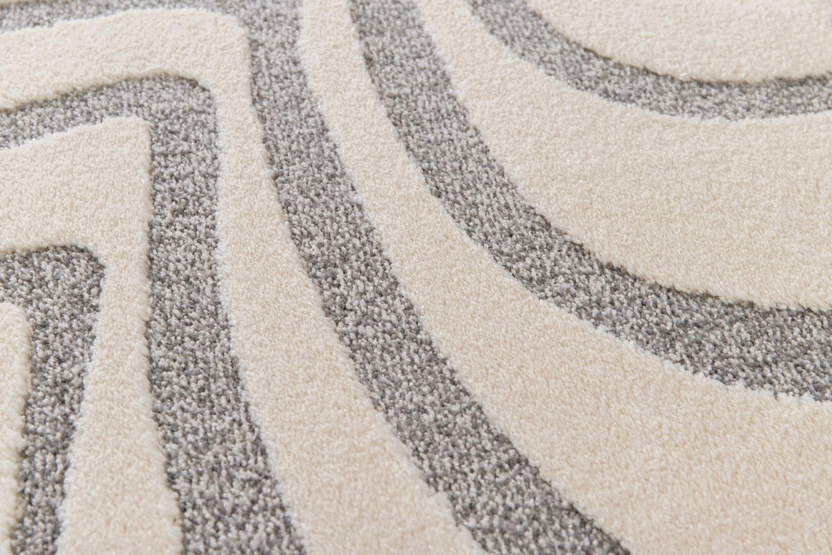 TEPPICH Ethnostil, geschnitzt grau - Grau, Textil (160/160cm) - AFK Living