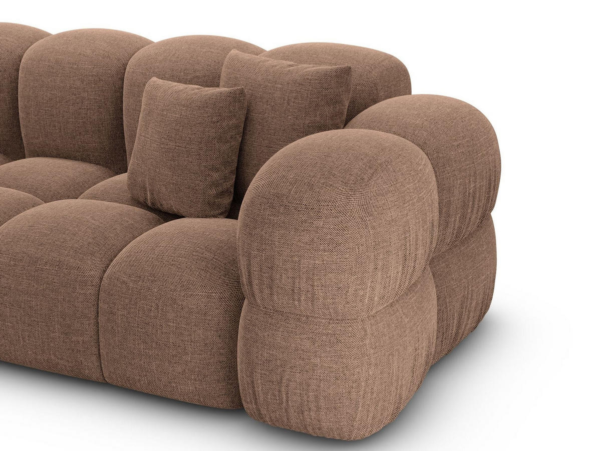 COUCH Monteverde L-Form Braun Strukturstoff - Braun, Textil (253/253cm)