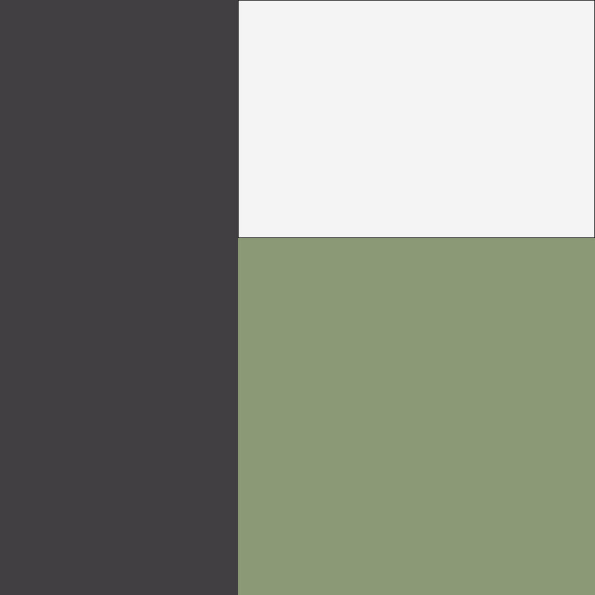 L-FORM KÜCHENZEILE Bari (16-tlg) Lava / Blassgrün - Signalweiß - Grün, Holzwerkstoff/Metall (347/243/202cm) - Feldmann-Wohnen