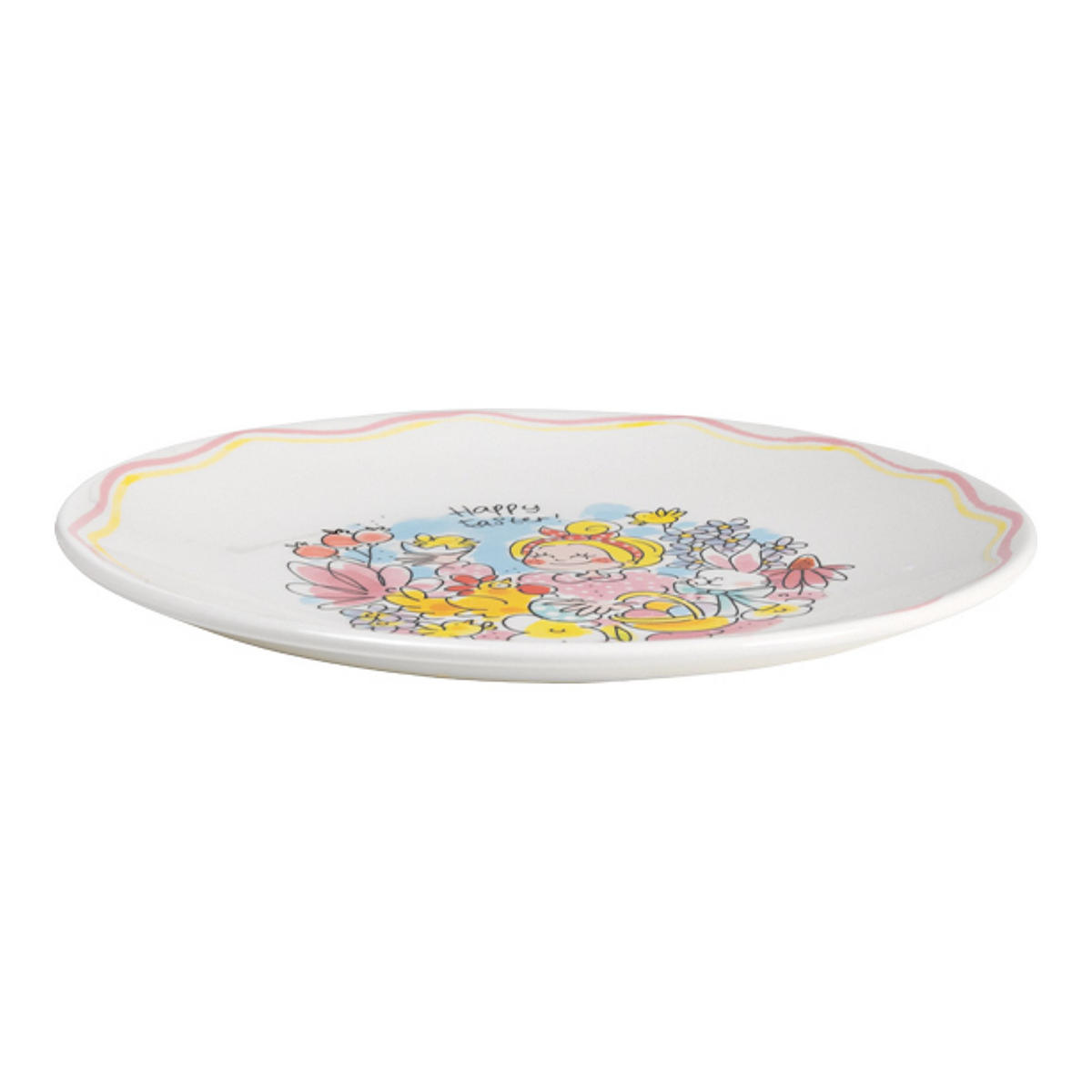 TELLER Frohe Ostern in Bunt - 22cm - Multicolor, Keramik (21.8/21.8/2.5cm) - Blond Amsterdam