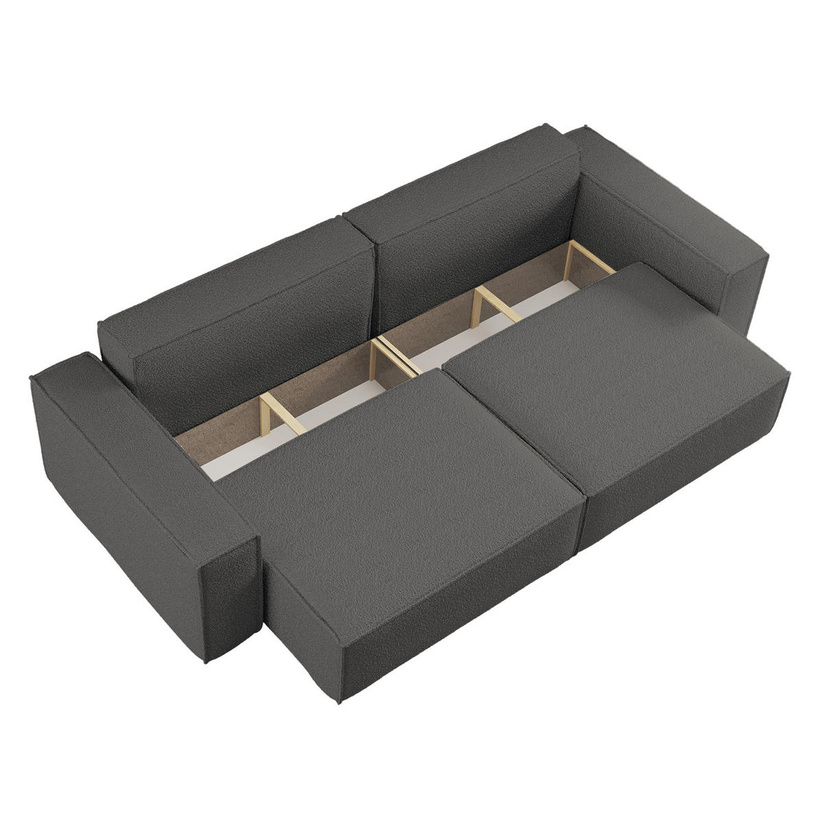 SCHLAFSOFA BEST mit Bettkasten Stoff Quelle Graphit - Graphitfarben, Holz/Textil (246/83/98cm) - Kaiser Möbel