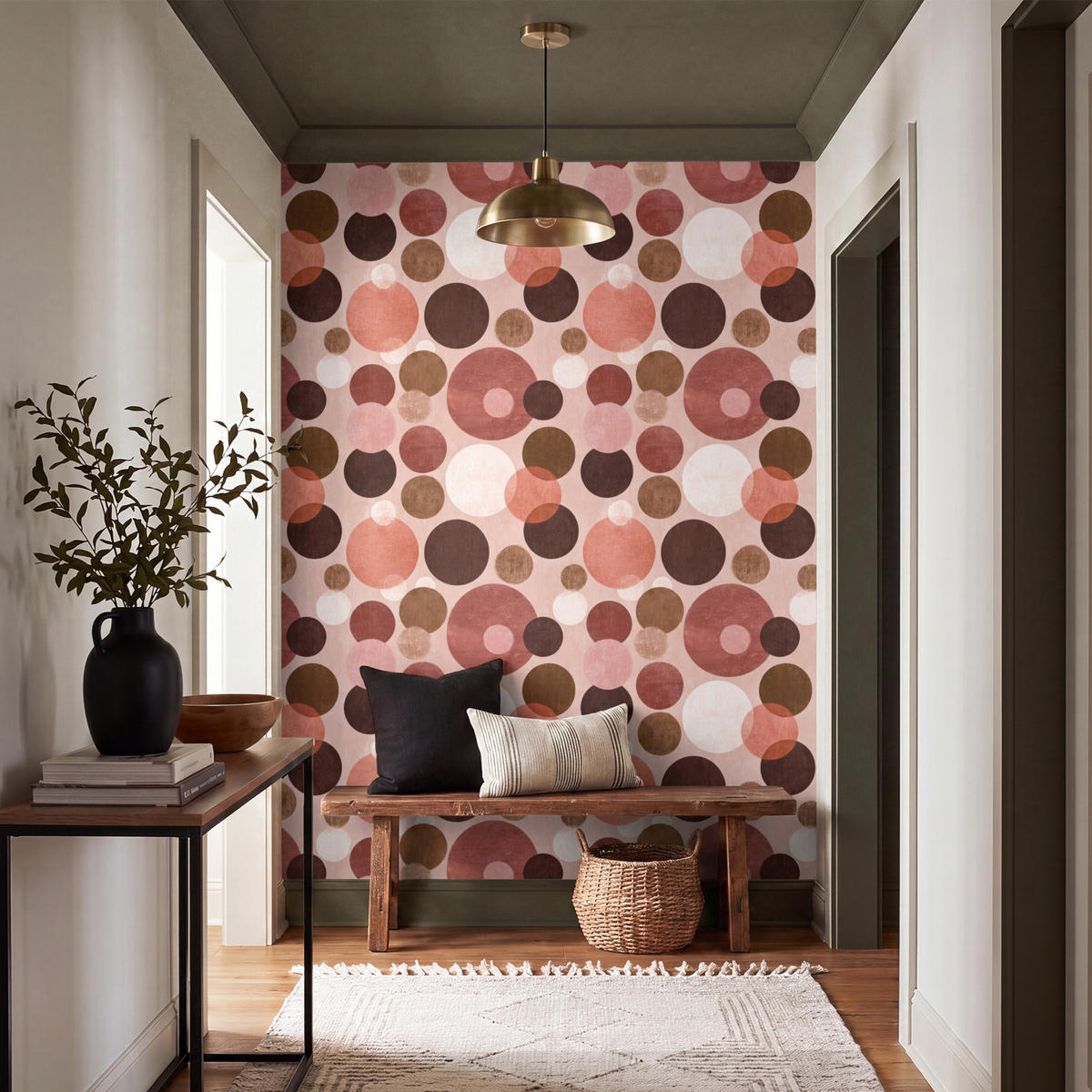 TAPETE - Kreise - Modern - Farbenfroh - 200x260 cm - Multicolor, Papier (200/260cm) - OnlyWow