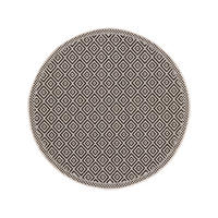 OUTDOORTEPPICH rund Cleo Weiß/Schwarz ø 120 cm rund - Weiß, Textil (120/120cm) - benuta Nest
