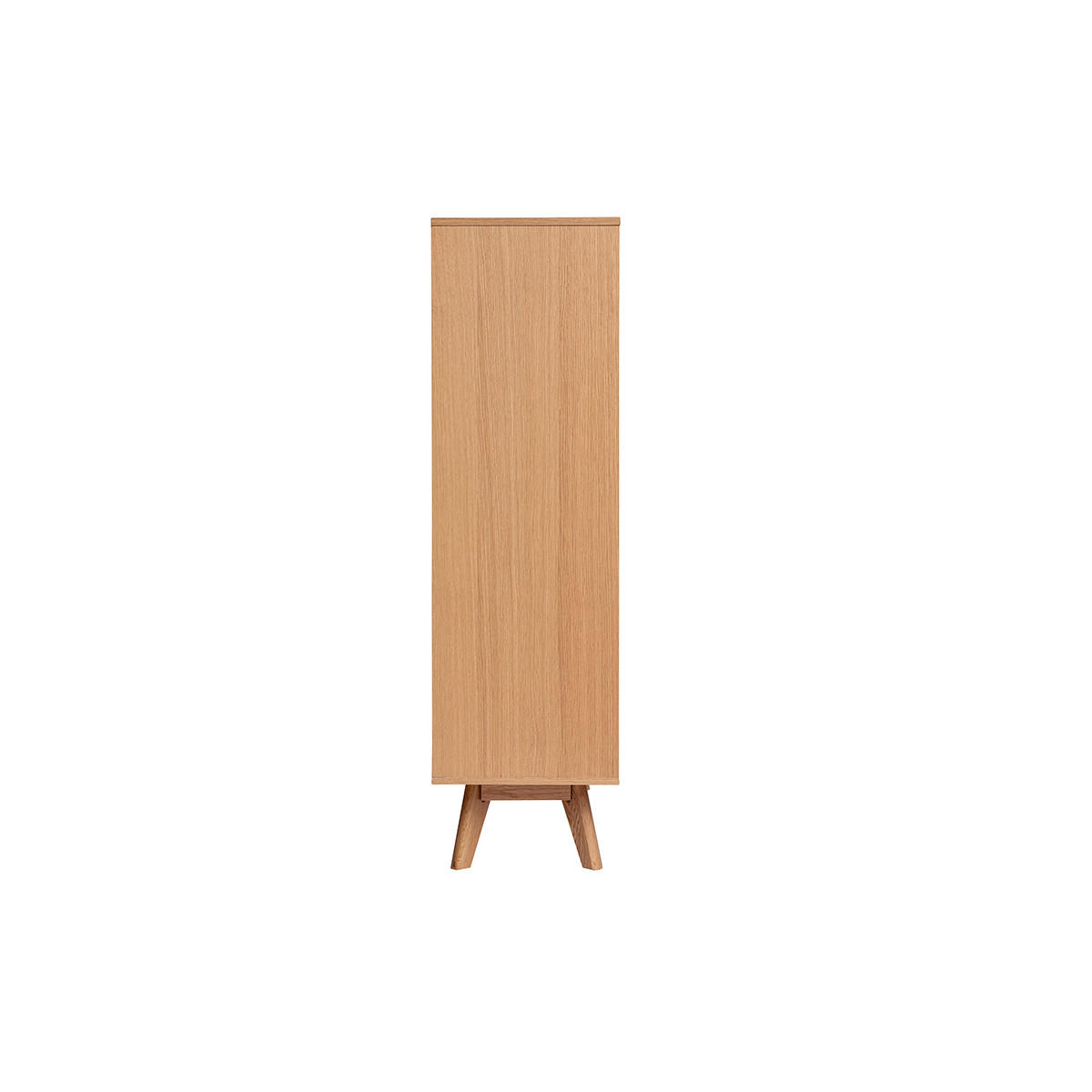 ANRICHTE HELIA Holz Natur und Weiß 4 Türen - Weiß, Holz (40/136/110cm) - Miliboo
