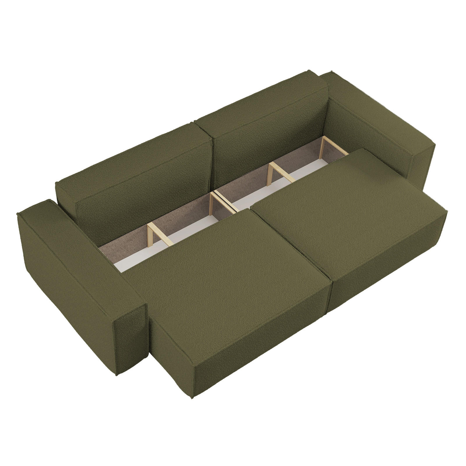 Thumbnail - Kaiser Möbel Schlafsofa, Olivgrün, Textil, 3-Sitzer, Rechteckig, 246x83x98 cm, Reach, Wohnzimmer, Sofas & Couches, Schla...