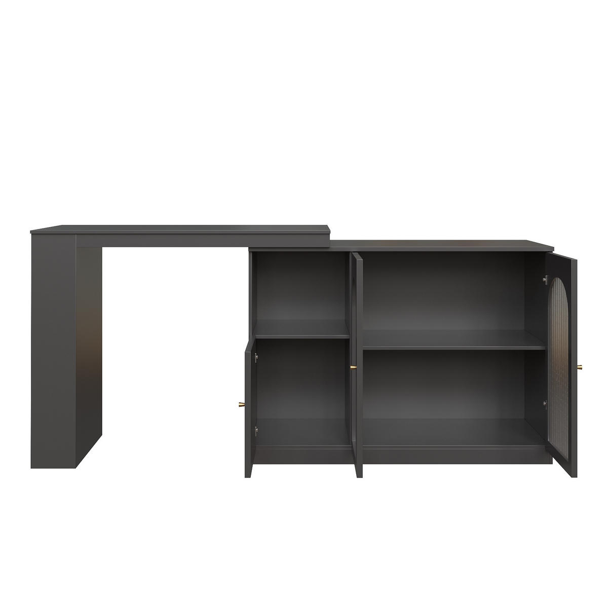 BARTISCH 120/40/97 cm Schwarz drehbar 360° mit Stauraum aus MDF - Schwarz, Holzwerkstoff (120/40/103cm) - OKWISH