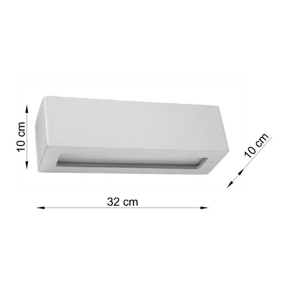 WANDLEUCHTE Keramik Grau Glas - Grau, Glas (32/10/10cm)