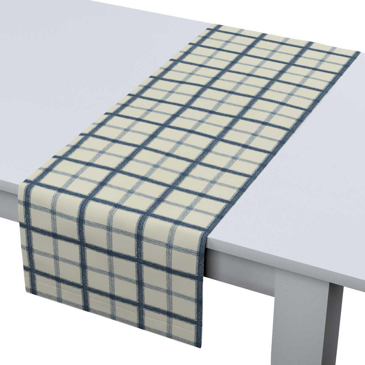 TISCHLÄUFER Avinon, weiß und blau, 40x130 cm - Weiß, Textil (40/130cm) - Dekoria