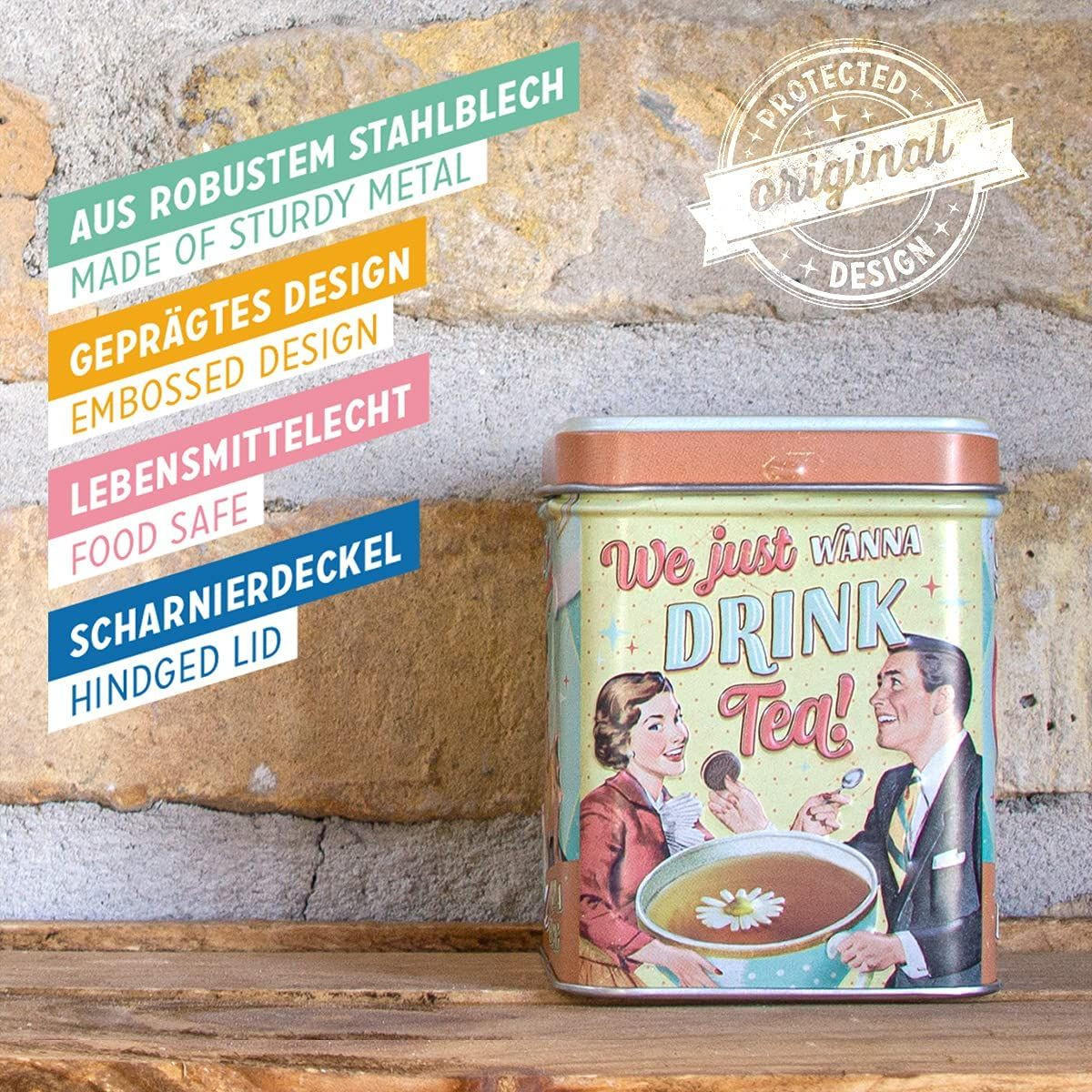 TEEDOSE Say it 50's! Tea & Cookies Together - Multicolor, Metall (1/9.5cm) - Nostalgic-Art