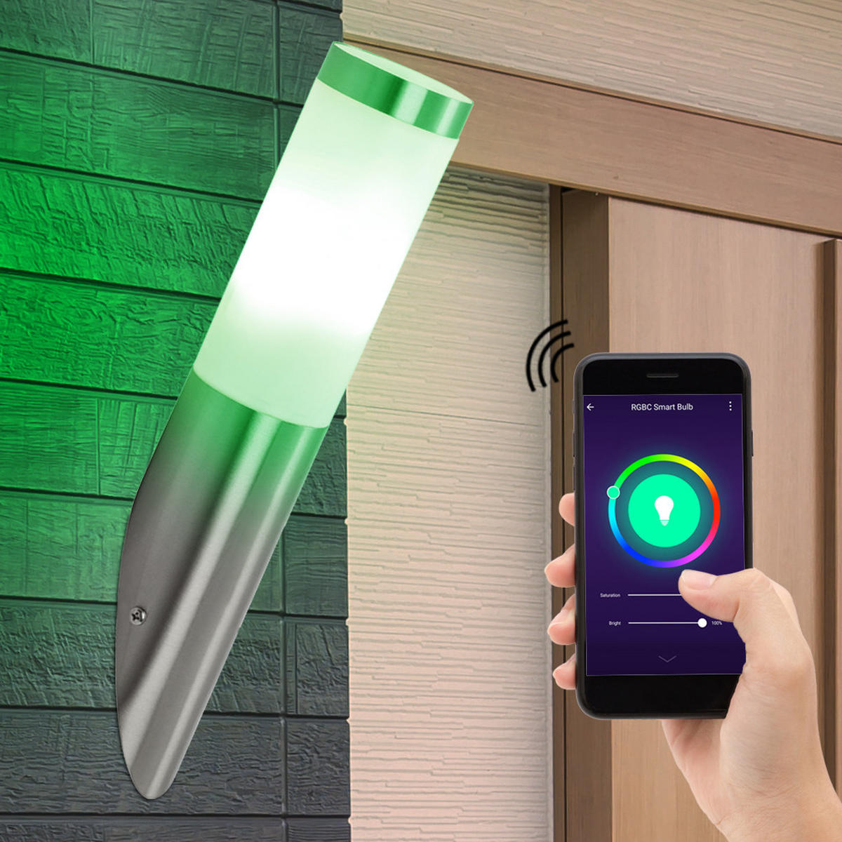 LED AUSSENLEUCHTE Edelstahl Silber 2er Set - Silberfarben, Kunststoff (17/8/40cm)